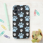Pattern Of Paws, Blue Paws, Dog Paws, Animal Paws iPhone 12 Case