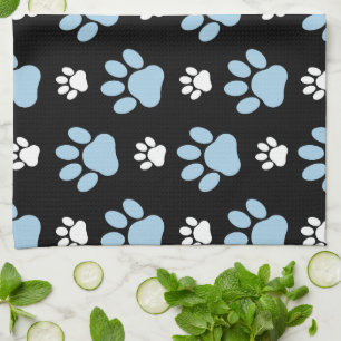 Pattern Of Paws, Blue Paws, Dog Paws, Animal Paws Kitchen Towel