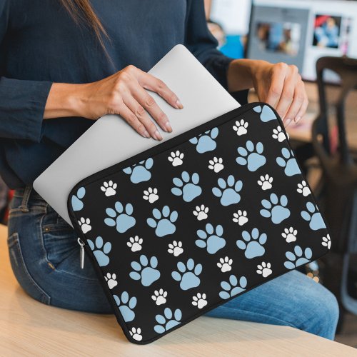 Pattern Of Paws Blue Paws Dog Paws Animal Paws Laptop Sleeve