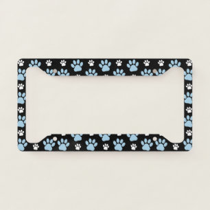 Pattern Of Paws, Blue Paws, Dog Paws, Animal Paws License Plate Frame