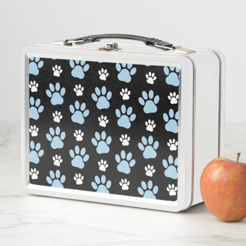 Pattern Of Paws Blue Paws Dog Paws Animal Paws Metal Lunch Box