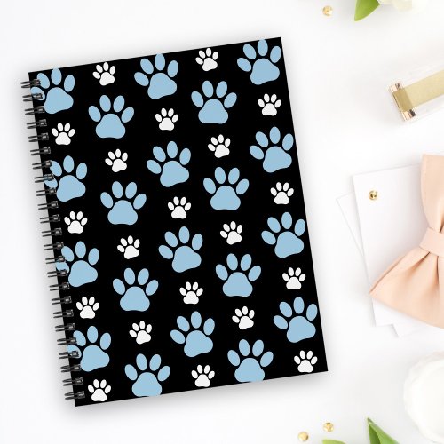 Pattern Of Paws Blue Paws Dog Paws Animal Paws Notebook