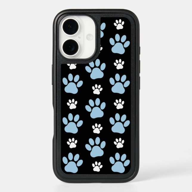 Pattern Of Paws, Blue Paws, Dog Paws, Animal Paws Otterbox iPhone Case (Back)