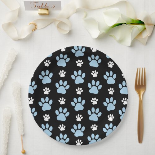 Pattern Of Paws Blue Paws Dog Paws Animal Paws Paper Plates