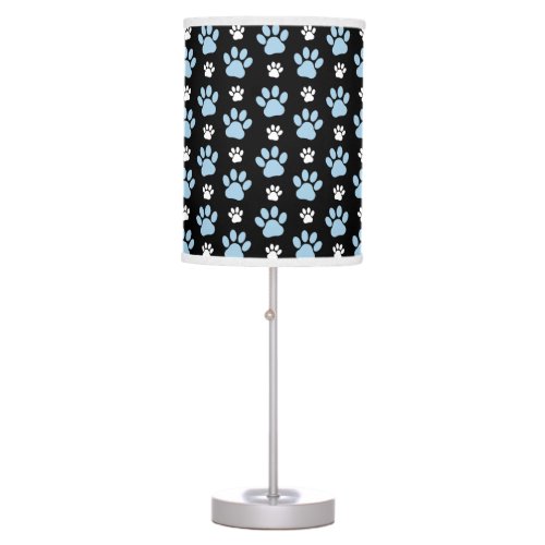 Pattern Of Paws Blue Paws Dog Paws Animal Paws Table Lamp