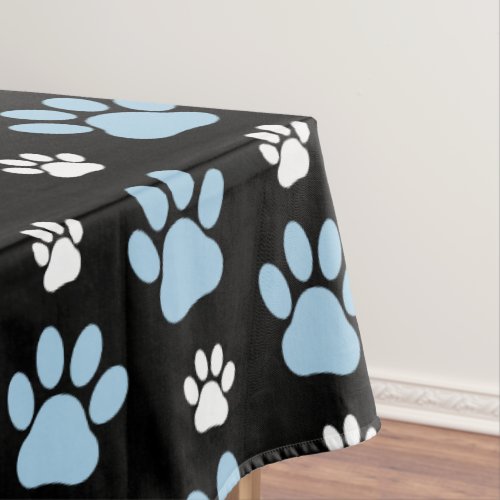 Pattern Of Paws Blue Paws Dog Paws Animal Paws Tablecloth