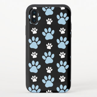 Pattern Of Paws, Blue Paws, Dog Paws, Animal Paws iPhone X Slider Case
