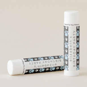 Pattern Of Paws, Blue Paws, Dog Paws, Birthday Lip Balm