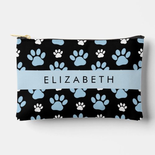 Pattern Of Paws Blue Paws Dog Paws Your Name Accessory Pouch