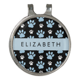 Pattern Of Paws, Blue Paws, Dog Paws, Your Name Golf Hat Clip