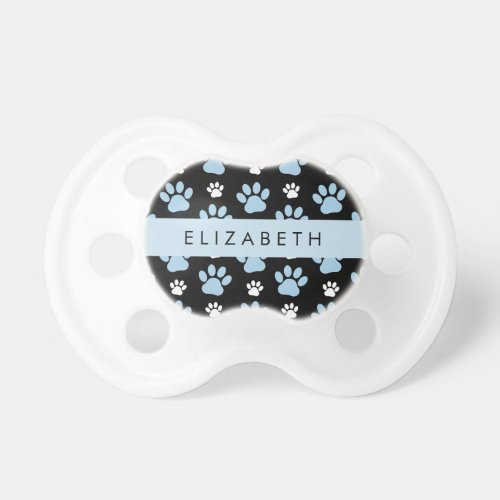 Pattern Of Paws Blue Paws Dog Paws Your Name Pacifier