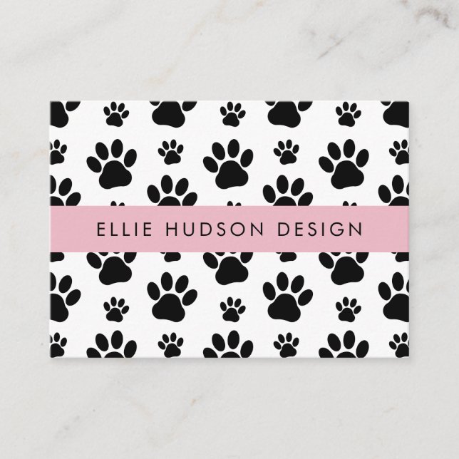 Pattern Of Paws, Dog Groomer, Dog Walker, Pet Shop Business Card (Front)