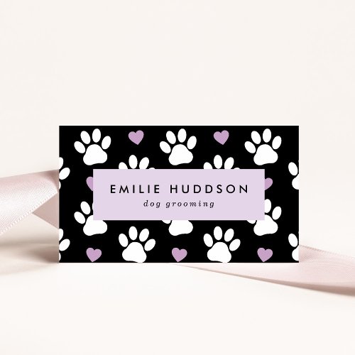 Pattern Of Paws Dog Groomer Dog Walker Pet Shop Business Card