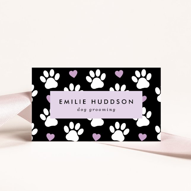 Pattern Of Paws, Dog Groomer, Dog Walker, Pet Shop Business Card (Creator Uploaded)