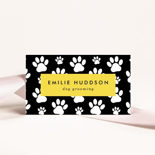 Pattern Of Paws Dog Groomer Dog Walker Pet Shop Business Card