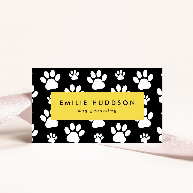 Pattern Of Paws, Dog Groomer, Dog Walker, Pet Shop Business Card (Creator Uploaded)