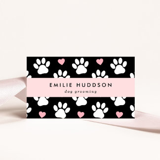 Pattern Of Paws, Dog Groomer, Dog Walker, Pet Shop Business Card