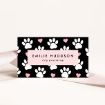 Pattern Of Paws, Dog Groomer, Dog Walker, Pet Shop Business Card at Zazzle