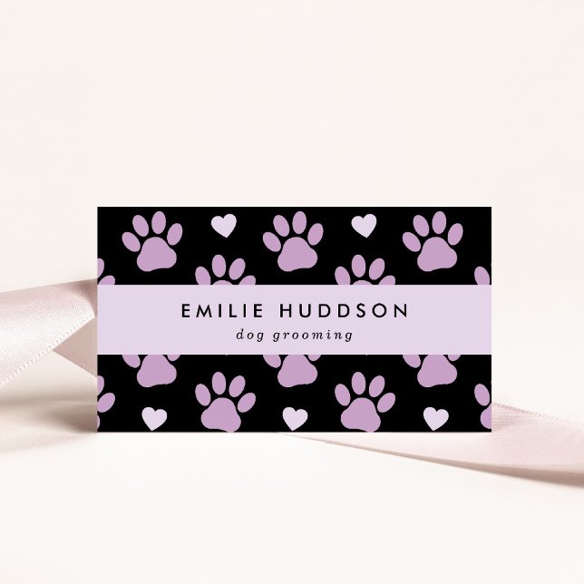 Pattern Of Paws, Dog Groomer, Dog Walker, Pet Shop Business Card (Creator Uploaded)