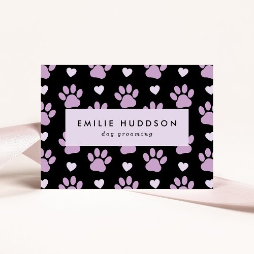 Pattern Of Paws Dog Groomer Dog Walker Pet Shop Business Card