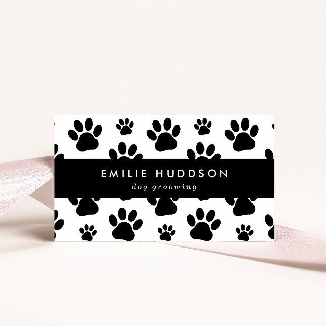 Pattern Of Paws, Dog Groomer, Dog Walker, Pet Shop Business Card (Creator Uploaded)