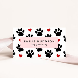 Pattern Of Paws, Dog Groomer, Dog Walker, Pet Shop Business Card