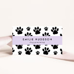 Pattern Of Paws, Dog Groomer, Dog Walker, Pet Shop Business Card at Zazzle