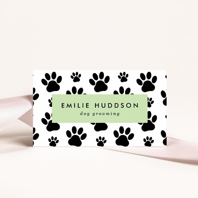 Pattern Of Paws, Dog Groomer, Dog Walker, Pet Shop Business Card (Creator Uploaded)