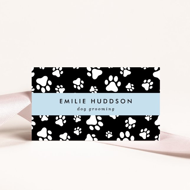 Pattern Of Paws, Dog Groomer, Dog Walker, Pet Shop Business Card (Creator Uploaded)