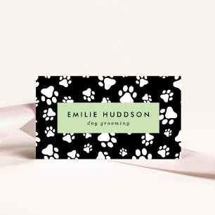 Pattern Of Paws, Dog Groomer, Dog Walker, Pet Shop Business Card