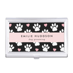 Pattern Of Paws, Dog Groomer, Dog Walker, Pet Shop Business Card Case