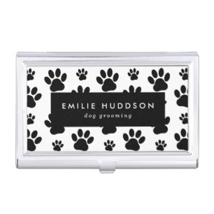 Pattern Of Paws, Dog Groomer, Dog Walker, Pet Shop Business Card Case