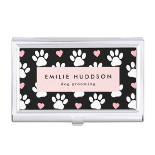 Pattern Of Paws, Dog Groomer, Dog Walker, Pet Shop Business Card Case