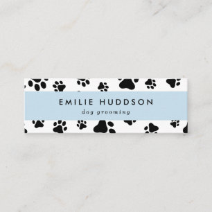 Pattern Of Paws, Dog Groomer, Dog Walker, Pet Shop Mini Business Card