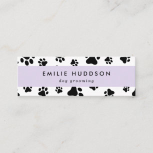 Pattern Of Paws, Dog Groomer, Dog Walker, Pet Shop Mini Business Card