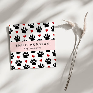 Pattern Of Paws, Dog Groomer, Dog Walker, Pet Shop Square Business Card