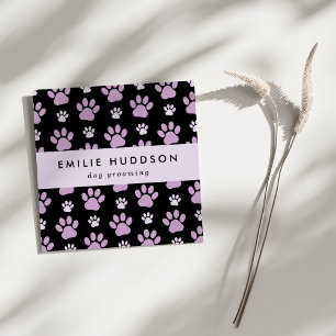 Pattern Of Paws, Dog Groomer, Dog Walker, Pet Shop Square Business Card