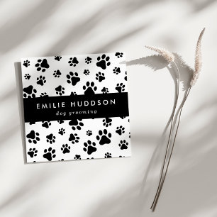 Pattern Of Paws, Dog Groomer, Dog Walker, Pet Shop Square Business Card