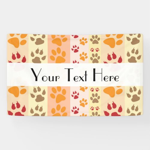 Pattern Of Paws Dog Paws Animal Paws Stripes Banner