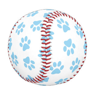 Pattern Of Paws, Dog Paws, Baby Blue Paws Baseball