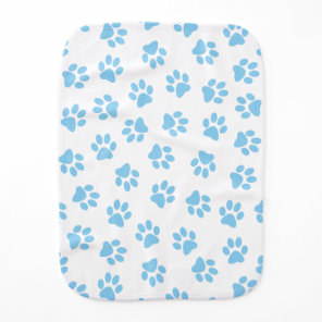 Pattern Of Paws, Dog Paws, Baby Blue Paws Burp Cloth
