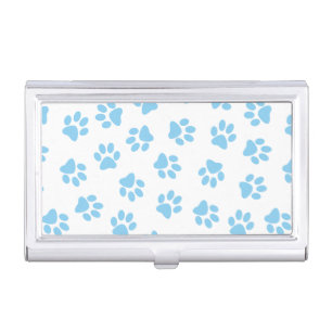 Pattern Of Paws, Dog Paws, Baby Blue Paws Business Card Case