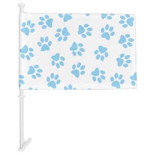 Pattern Of Paws, Dog Paws, Baby Blue Paws Car Flag