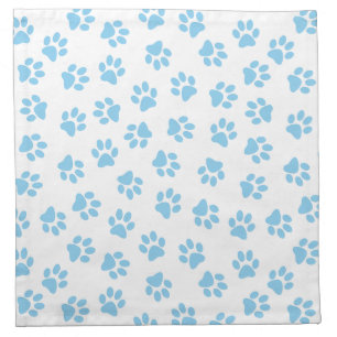 Pattern Of Paws, Dog Paws, Baby Blue Paws Cloth Napkin