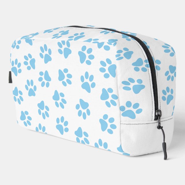 Pattern Of Paws, Dog Paws, Baby Blue Paws Dopp Kit (Right Corner)