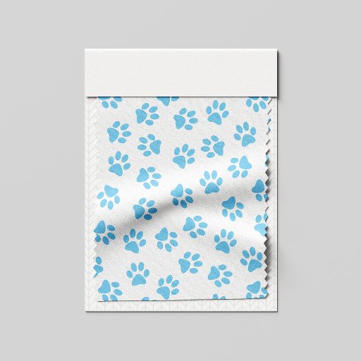 Pattern Of Paws, Dog Paws, Baby Blue Paws Fabric