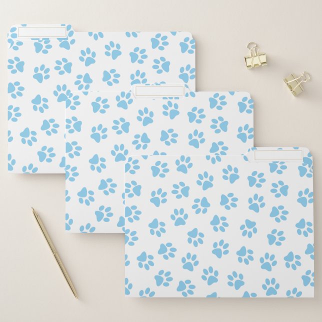 Pattern Of Paws, Dog Paws, Baby Blue Paws File Folder (Set)