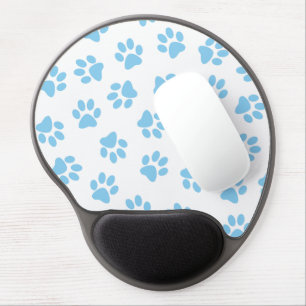 Pattern Of Paws, Dog Paws, Baby Blue Paws Gel Mouse Pad