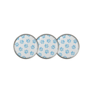 Pattern Of Paws, Dog Paws, Baby Blue Paws Golf Ball Marker