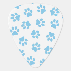 Pattern Of Paws, Dog Paws, Baby Blue Paws Guitar Pick